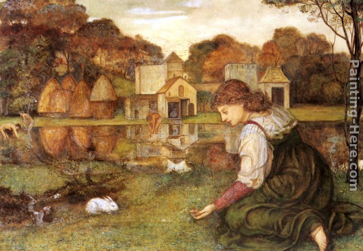 The White Rabbit painting - John Roddam Spencer Stanhope The White Rabbit art painting